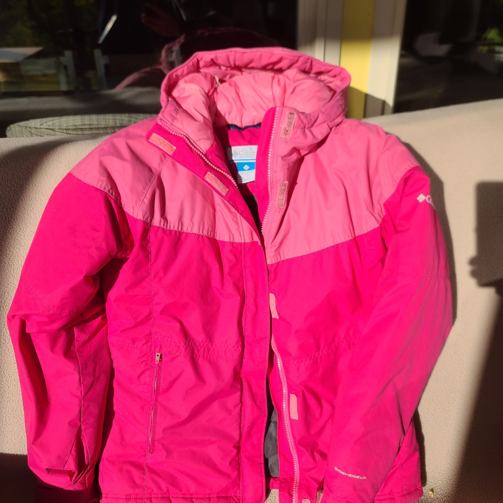 Columbia Pink Hooded Winter Jacket Kids Size 14/16